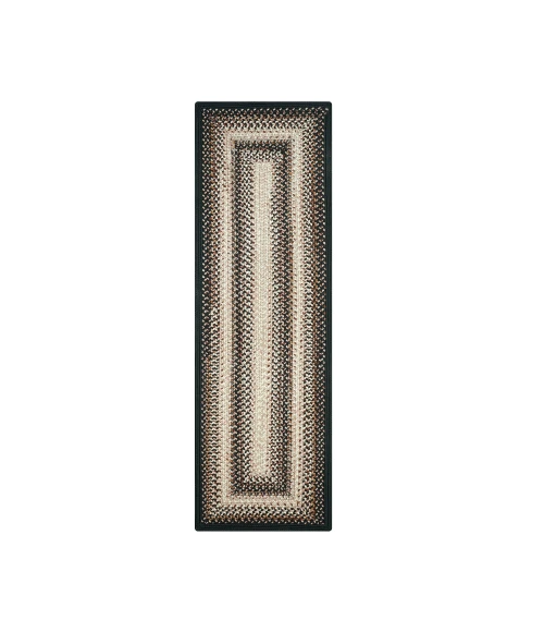 Homespice Decor Ultra Durable Braided Black Mist Black 329080 22 in. X 72 in. Rect Rug