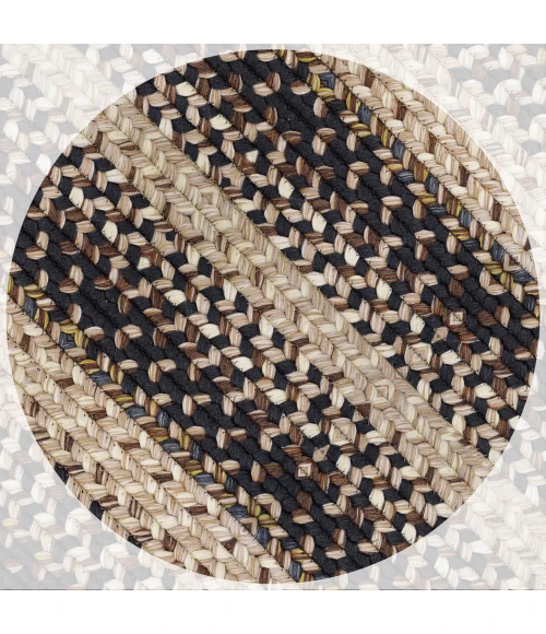 Homespice Decor Ultra Durable Braided Black Mist Black 303080 4 ft. X 6 ft. Oval Rug