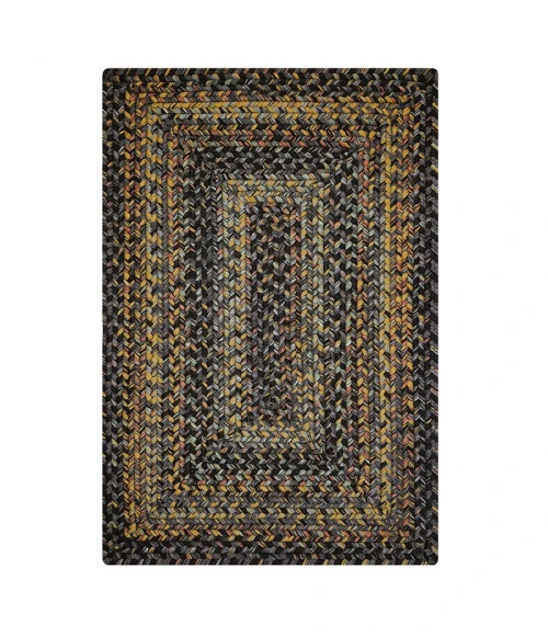 Homespice Decor Ultra Durable Braided Black Forest Black 314024 5 ft. X 8 ft. Rect Rug