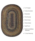Homespice Decor Ultra Durable Braided Black Forest Black 300027 27 in. X 45 in. Oval Rug