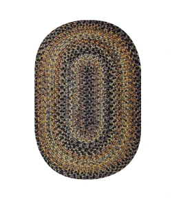 Homespice Decor Ultra Durable Braided Black Forest Black 321022 20 in. X 30 in. Oval Rug