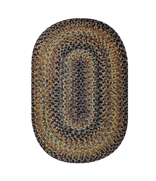 Homespice Decor Ultra Durable Braided Black Forest Black 300027 27 in. X 45 in. Oval Rug