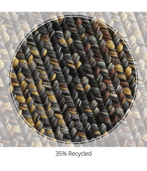 Homespice Decor Ultra Durable Braided Black Forest Black 300027 27 in. X 45 in. Oval Rug