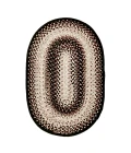 Homespice Decor Ultra Durable Braided Black Mist Black 300089 27 in. X 45 in. Oval Rug