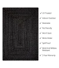 Homespice Decor Ultra Durable Braided Black 314574 5 ft. X 8 ft. Rect Rug