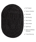 Homespice Decor Ultra Durable Braided Black 300577 27 in. X 45 in. Oval Rug