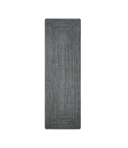 Homespice Decor Ultra Durable Braided Black 329578 22 in. X 72 in. Rect Rug