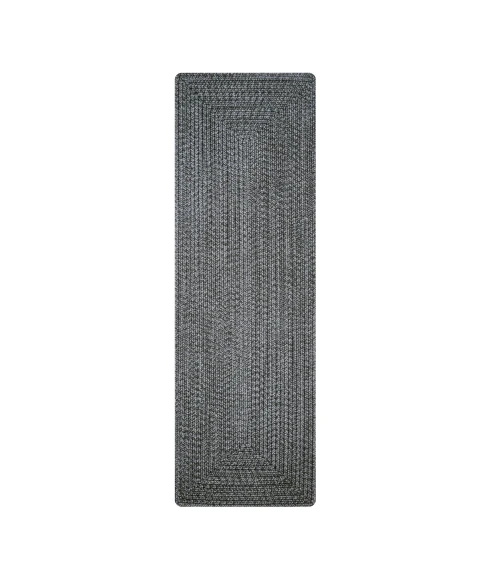 Homespice Decor Ultra Durable Braided Black 329578 22 in. X 72 in. Rect Rug