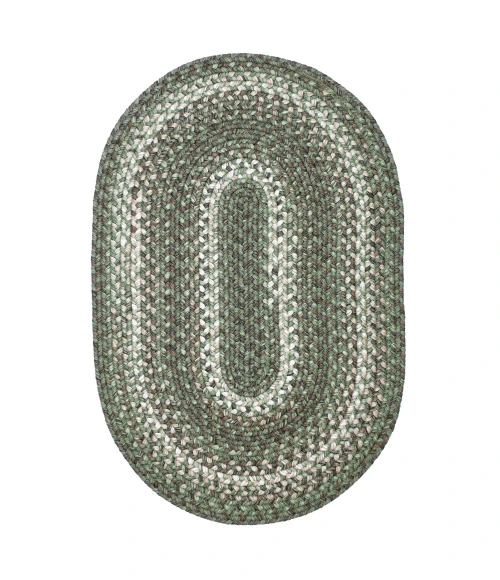 Homespice Decor Ultra Durable Braided Cedar Ridge Green 300874 27 in. X 45 in. Oval Rug