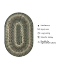 Homespice Decor Ultra Durable Braided Cedar Ridge Green 300874 27 in. X 45 in. Oval Rug