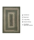 Homespice Decor Ultra Durable Braided Cedar Ridge Green 315878 6 ft. X 9 ft. Rect Rug