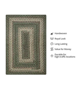 Homespice Decor Ultra Durable Braided Cedar Ridge Green 329974 22 in. X 72 in. Rect Rug