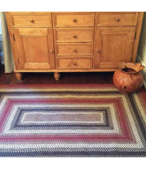 Homespice Decor Jute Braided Chester Red 502711 27 in. X 45 in. Oval Rug