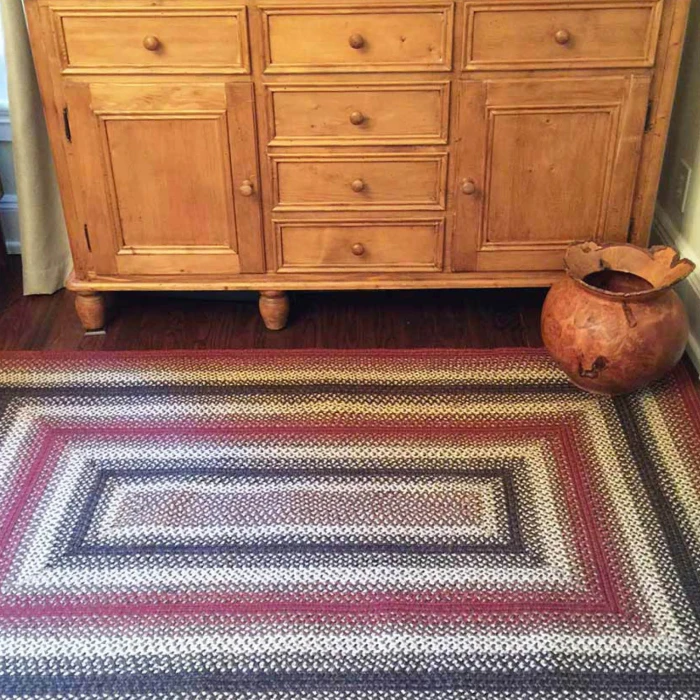 Homespice Decor Jute Braided Chester Red 504715 5 ft. X 8 ft. Oval Rug