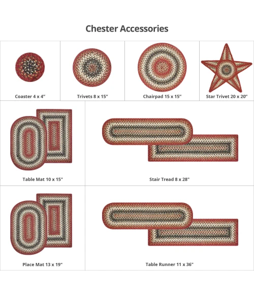 Homespice Decor Jute Braided Chester Red 512710 27 in. X 45 in. Rect Rug