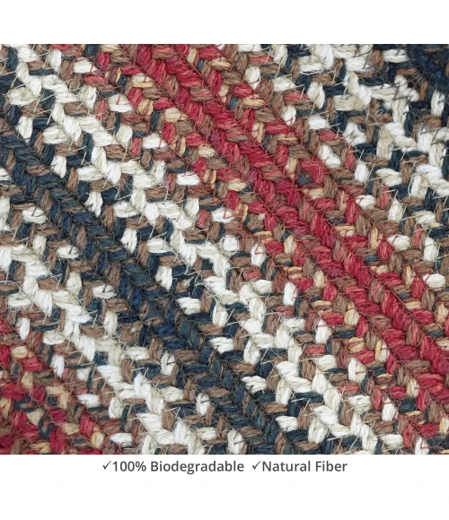 Homespice Decor Jute Braided Chester Red 502711 27 in. X 45 in. Oval Rug