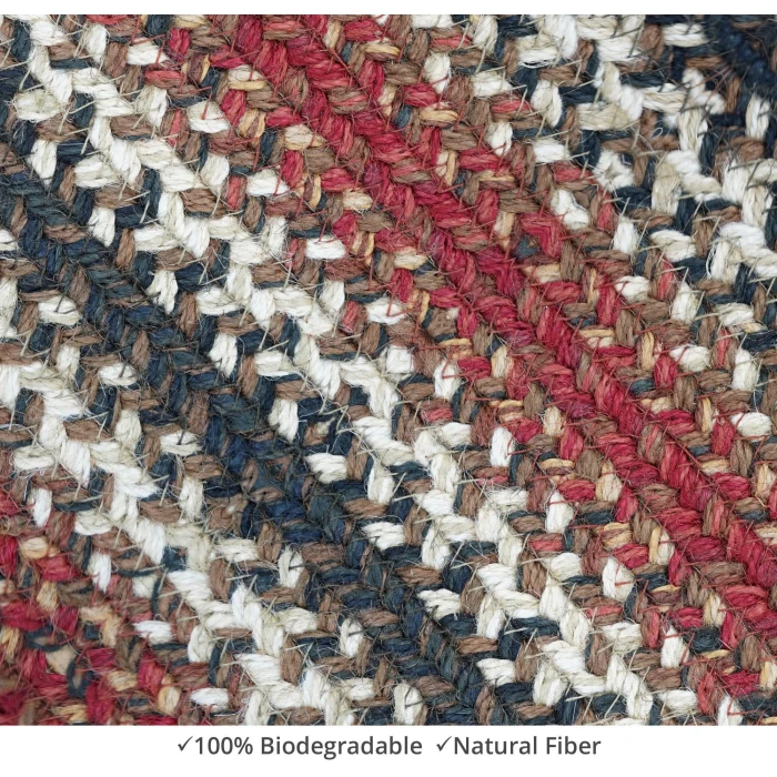 Homespice Decor Jute Braided Chester Red 504715 5 ft. X 8 ft. Oval Rug