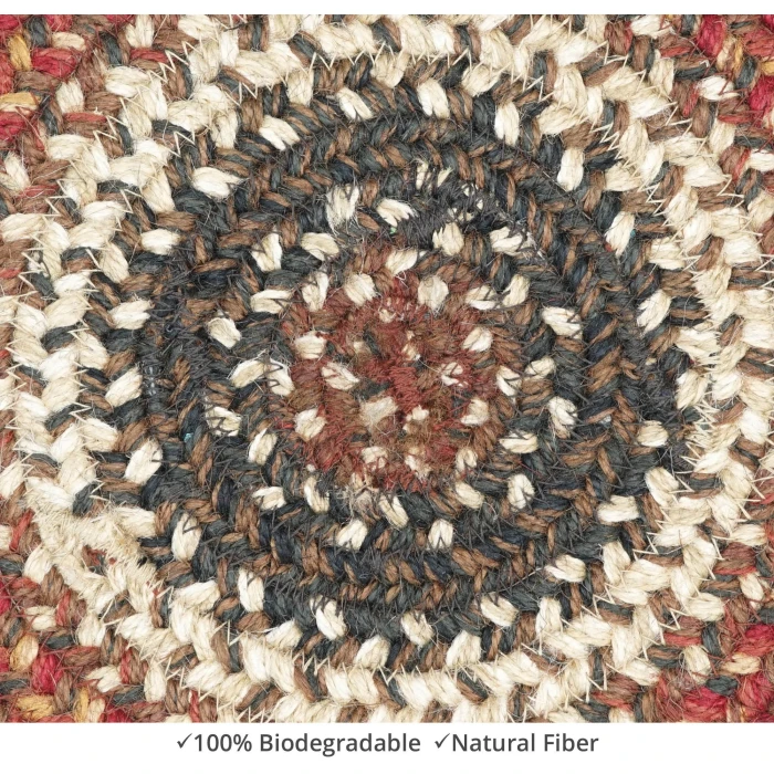 Homespice Decor Jute Braided Accessories Chester Red 240025PS 8 in. Set of 3 Round Rug