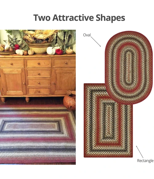 Homespice Decor Jute Braided Chester Red 502711 27 in. X 45 in. Oval Rug