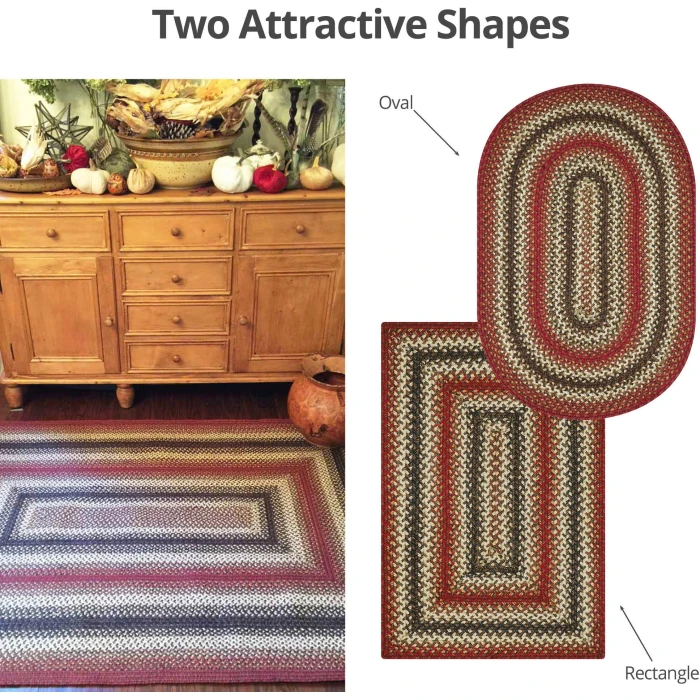 Homespice Decor Jute Braided Chester Red 504715 5 ft. X 8 ft. Oval Rug