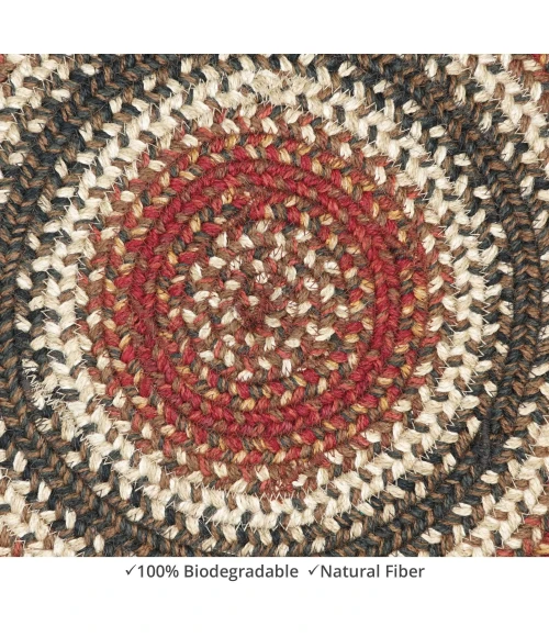 Homespice Decor Jute Braided Accessories Chester Red 240033PS 15 in. Set of 2 Round Rug