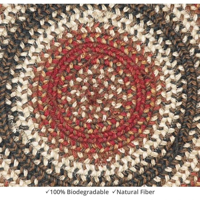 Homespice Decor Jute Braided Accessories Chester Red 240163PS 15 in. Set of 6 Round Rug