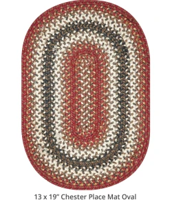 Homespice Decor Jute Braided Accessories Chester Red 240057PS 13 in. X 19 in. Set of 4 Oval Rug