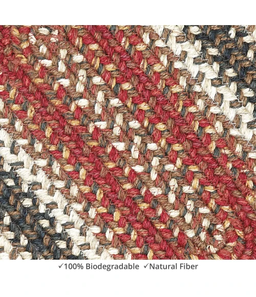 Homespice Decor Jute Braided Accessories Chester Red 240057PS 13 in. X 19 in. Set of 4 Oval Rug