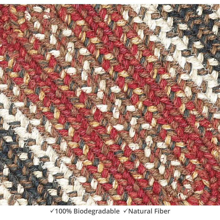 Homespice Decor Jute Braided Accessories Chester Red 240057PS 13 in. X 19 in. Set of 4 Oval Rug