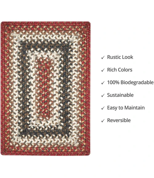Homespice Decor Jute Braided Accessories Chester Red 240073PS 13 in. X 19 in. Set of 4 Rect Rug