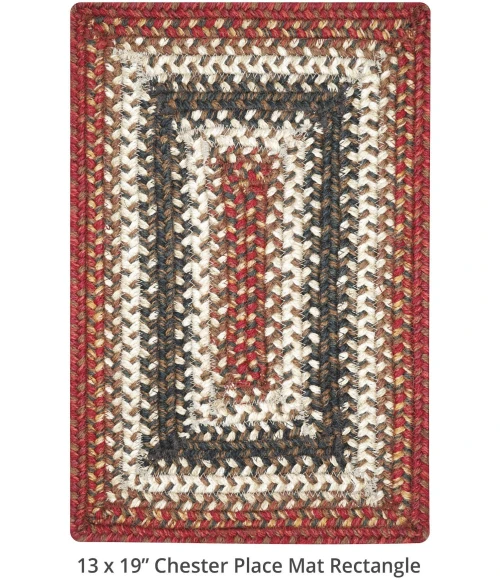 Homespice Decor Jute Braided Accessories Chester Red 240073PS 13 in. X 19 in. Set of 4 Rect Rug