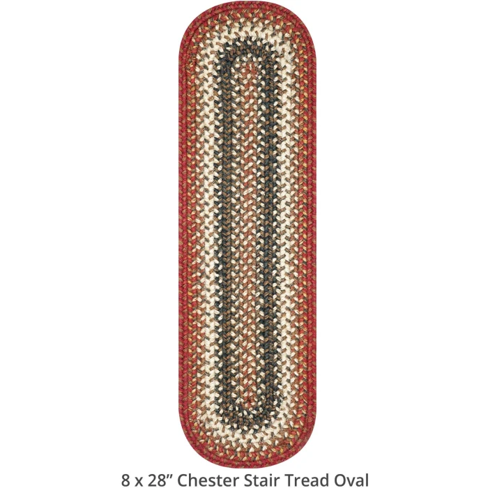 Homespice Decor Jute Braided Accessories Chester Red 240133PS 8 in. X 28 in. Set of 13 Oval Rug
