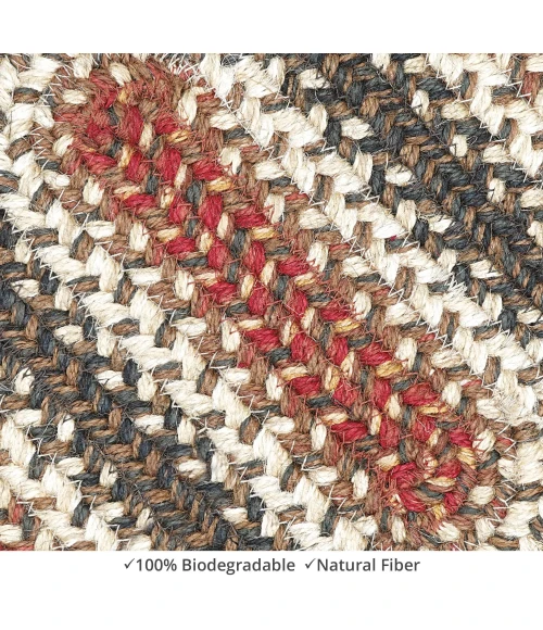 Homespice Decor Jute Braided Accessories Chester Red 240101PS 8 in. X 28 in. Set of 2 Oval Rug