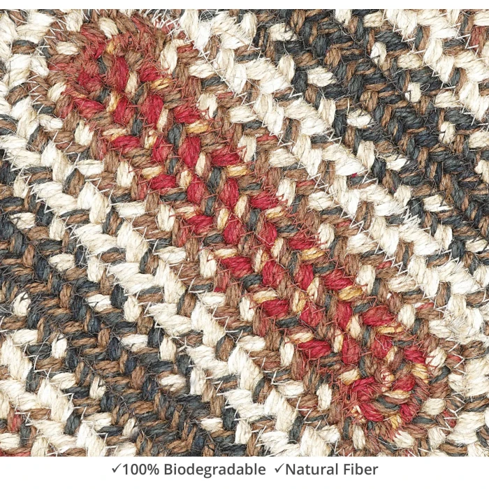Homespice Decor Jute Braided Accessories Chester Red 240133PS 8 in. X 28 in. Set of 13 Oval Rug