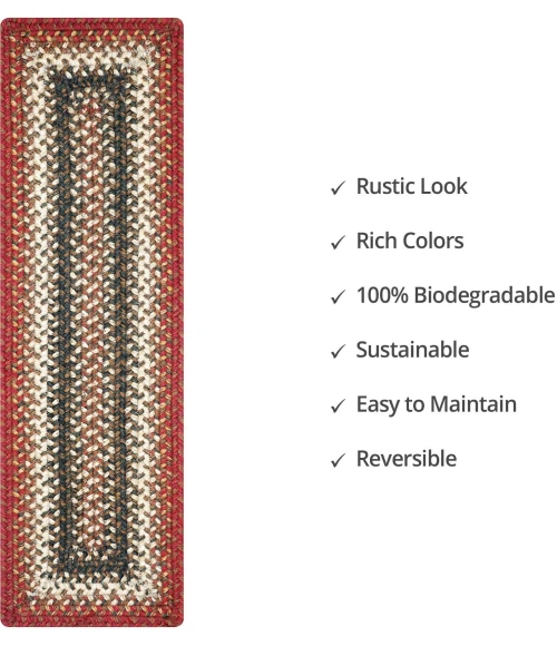 Homespice Decor Jute Braided Accessories Chester Red 240149PS 8 in. X 28 in. Set of 13 Rect Rug