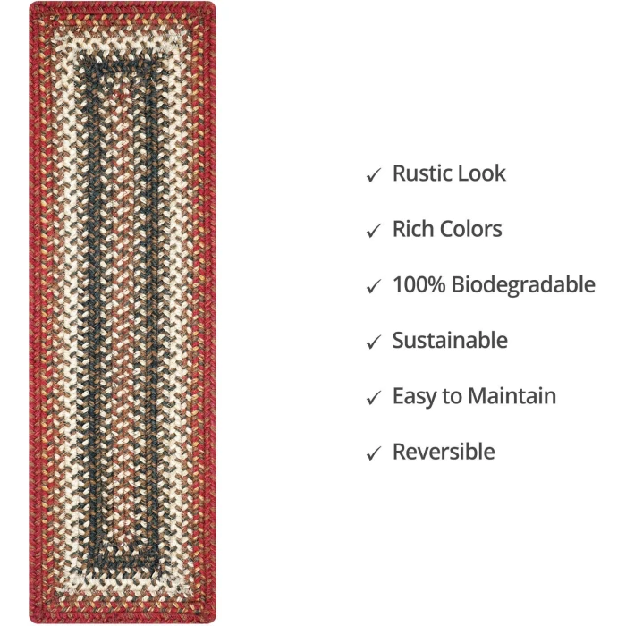 Homespice Decor Jute Braided Accessories Chester Red 240149PS 8 in. X 28 in. Set of 13 Rect Rug