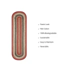 Homespice Decor Jute Braided Accessories Chester Red 571717 11 in. X 36 in. Oval Rug