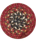 Homespice Decor Jute Braided Accessories Chester Red 240009PS 4 in. Set of 6 Round Rug