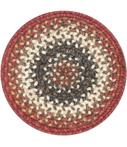 Homespice Decor Jute Braided Accessories Chester Red 240025PS 8 in. Set of 3 Round Rug