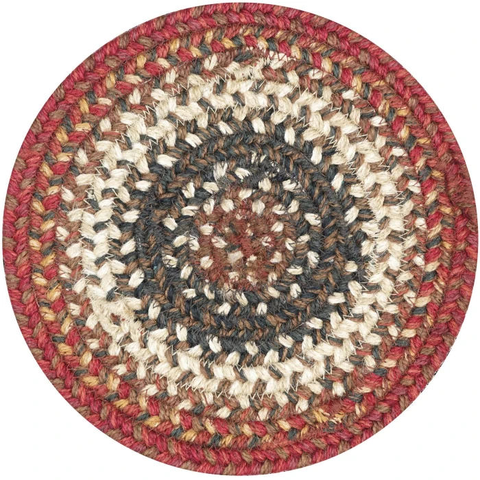 Homespice Decor Jute Braided Accessories Chester Red 240025PS 8 in. Set of 3 Round Rug
