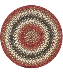 Homespice Decor Jute Braided Accessories Chester Red 240033PS 15 in. Set of 2 Round Rug