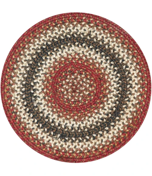 Homespice Decor Jute Braided Accessories Chester Red 240033PS 15 in. Set of 2 Round Rug