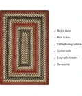Homespice Decor Jute Braided Chester Red 512710 27 in. X 45 in. Rect Rug