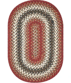Homespice Decor Jute Braided Accessories Chester Red 240057PS 13 in. X 19 in. Set of 4 Oval Rug