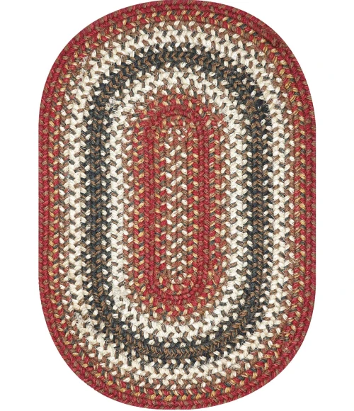 Homespice Decor Jute Braided Accessories Chester Red 240057PS 13 in. X 19 in. Set of 4 Oval Rug