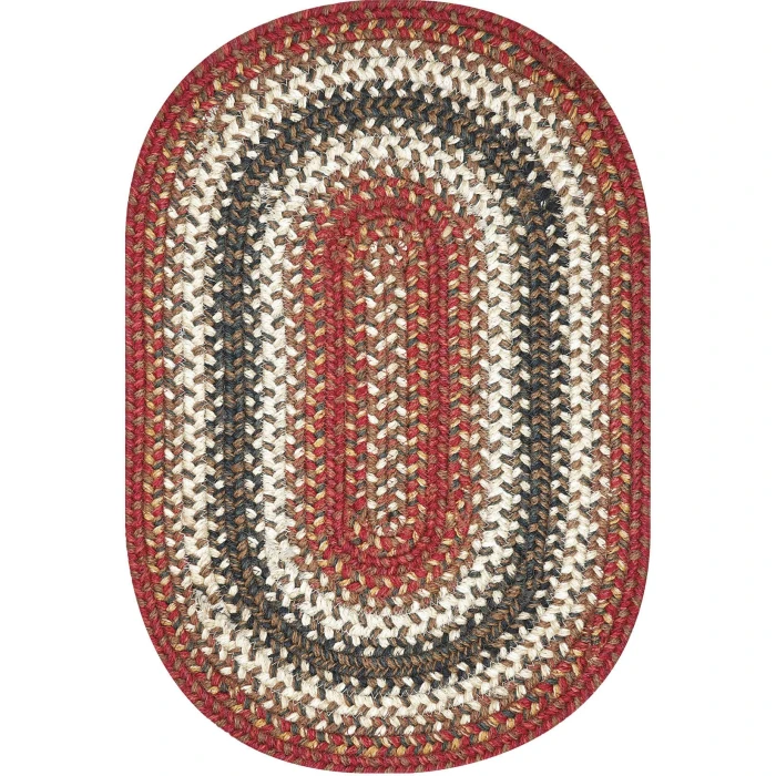 Homespice Decor Jute Braided Accessories Chester Red 240057PS 13 in. X 19 in. Set of 4 Oval Rug