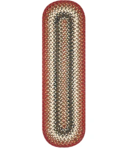 Homespice Decor Jute Braided Accessories Chester Red 240101PS 8 in. X 28 in. Set of 2 Oval Rug