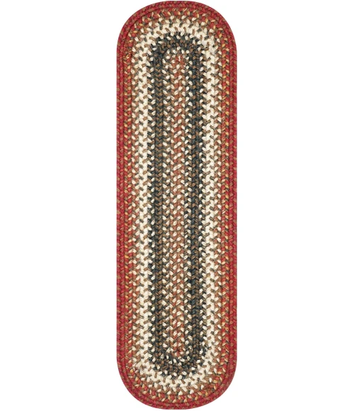 Homespice Decor Jute Braided Accessories Chester Red 240101PS 8 in. X 28 in. Set of 2 Oval Rug