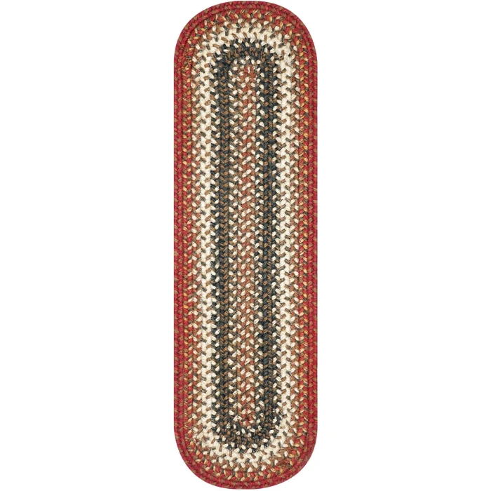 Homespice Decor Jute Braided Accessories Chester Red 240133PS 8 in. X 28 in. Set of 13 Oval Rug