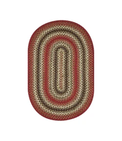 Homespice Decor Jute Braided Chester Red 505712 6 ft. X 9 ft. Oval Rug